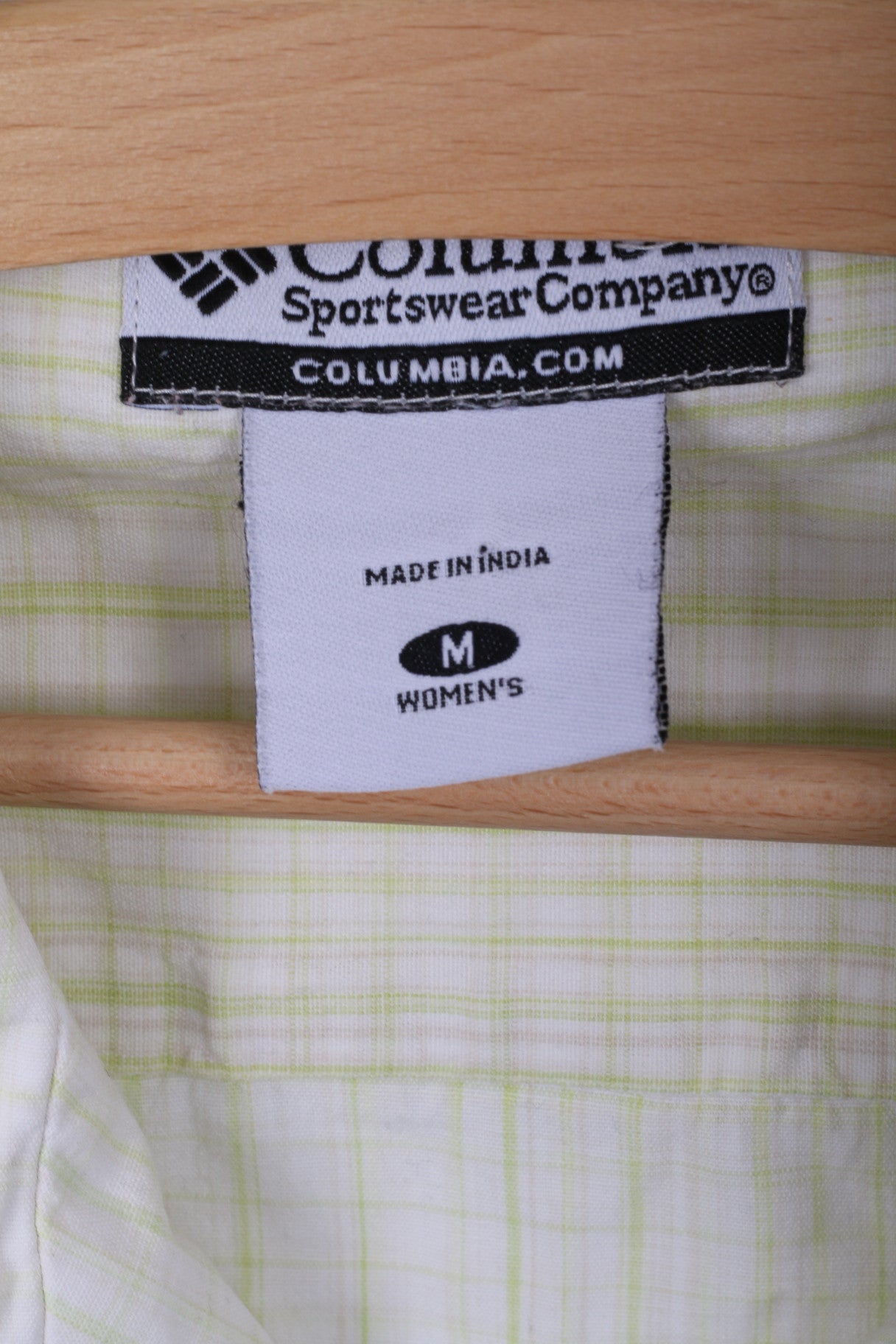 Columbia Womens M Casual Shirt Check Short Sleeve Cotton