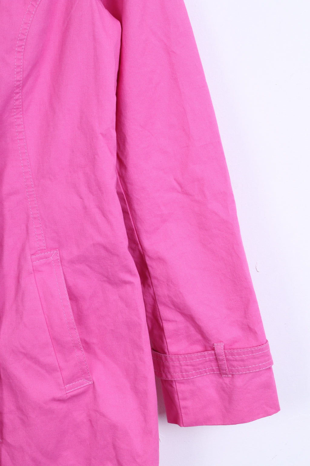 ESPRIT Womens 12 40 Trench Double Breasted Cotton Pink - RetrospectClothes