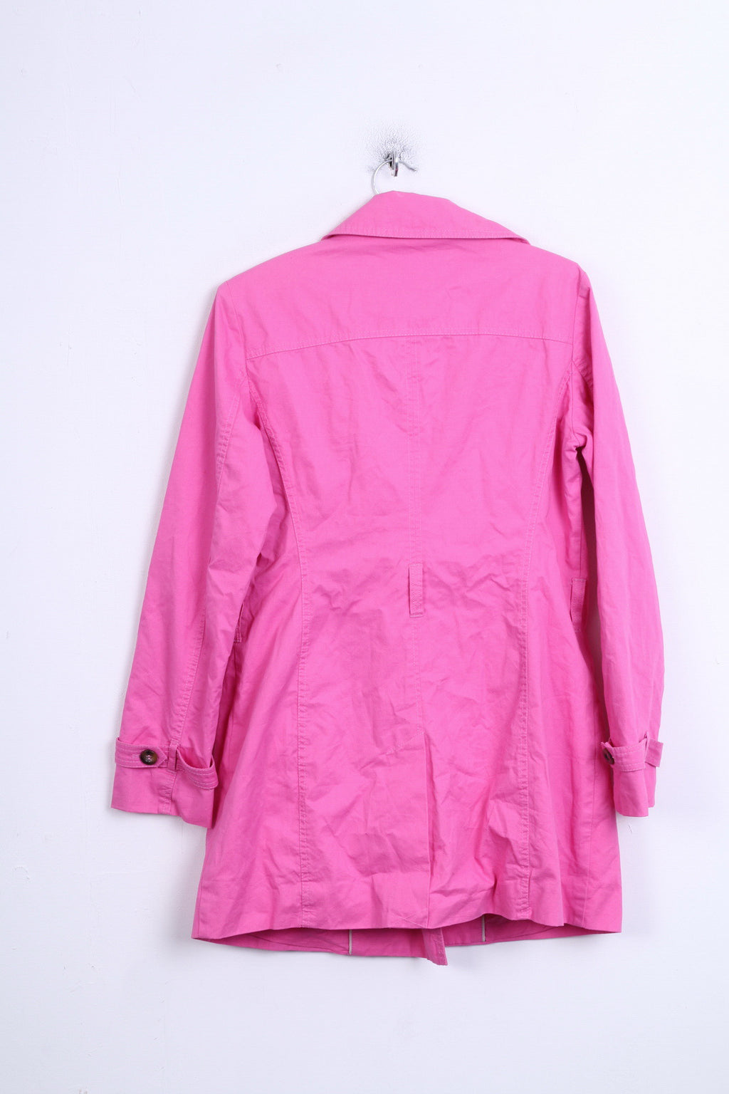 ESPRIT Womens 12 40 Trench Double Breasted Cotton Pink - RetrospectClothes