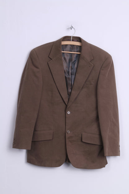 Fellini Menswear Veste à simple boutonnage en coton marron pour homme 36 S