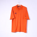 Umbro Mens M Polo Shirt Orange Detailed Buttons Cotton Blend Top