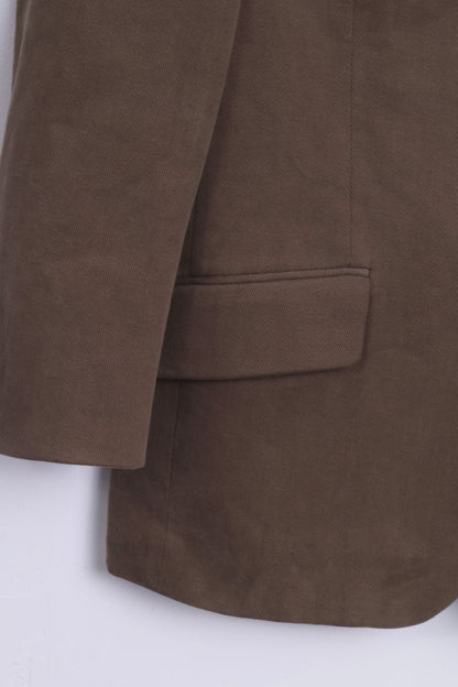 Fellini Menswear Mens 36 S Blazer Brown Cotton Single Breasted Jacket