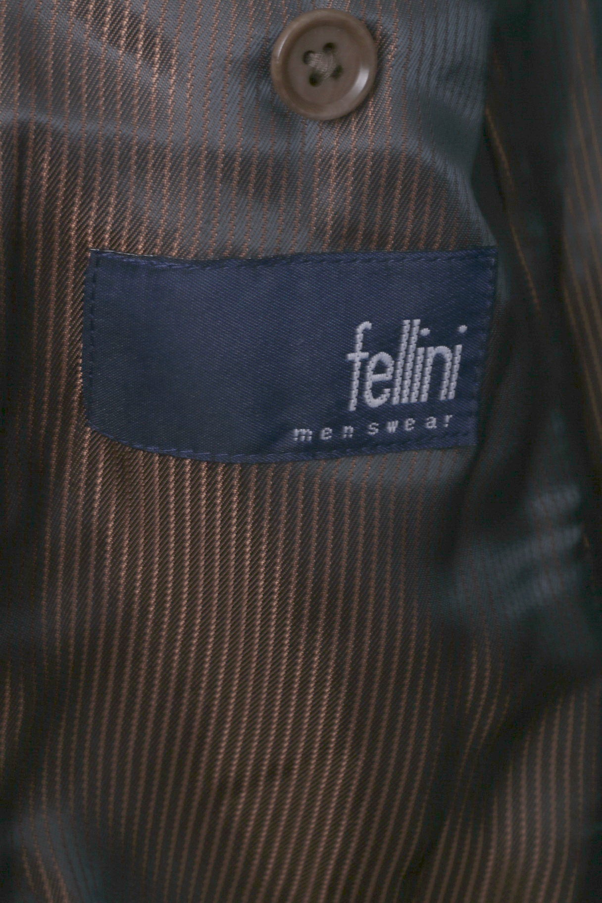 Fellini Menswear Mens 36 S Blazer Brown Cotton Single Breasted Jacket