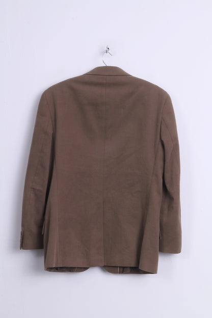 Fellini Menswear Veste à simple boutonnage en coton marron pour homme 36 S