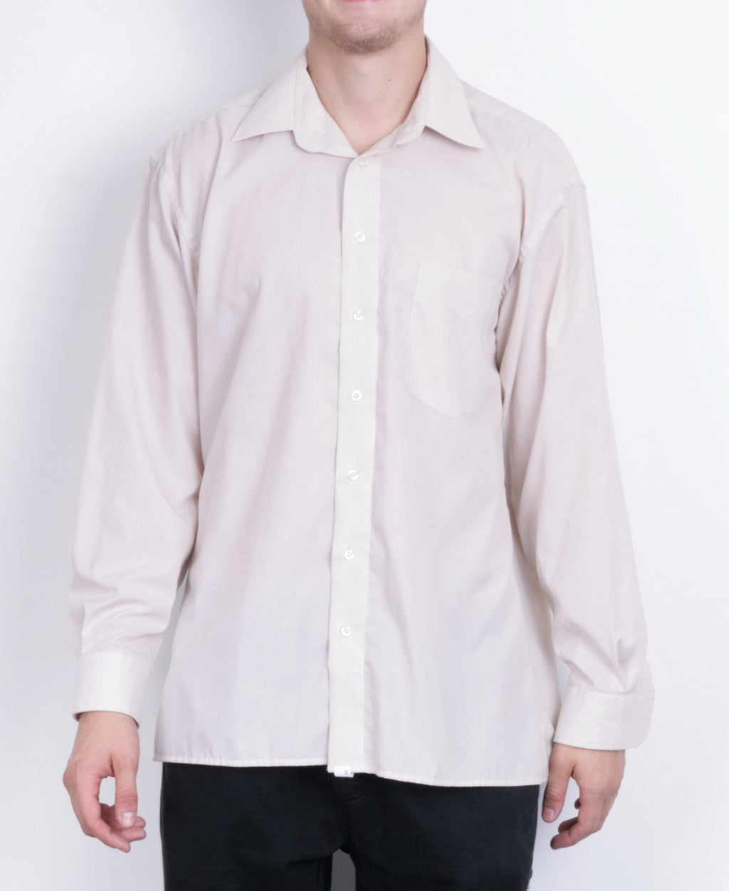 Paul R. Smith Mens 41 M Casual Shirt Beige Long Sleeve Cotton - RetrospectClothes