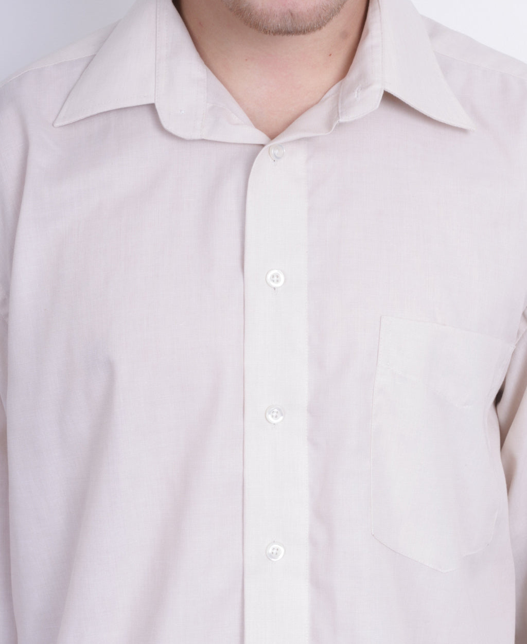 Paul R. Smith Mens 41 M Casual Shirt Beige Long Sleeve Cotton - RetrospectClothes