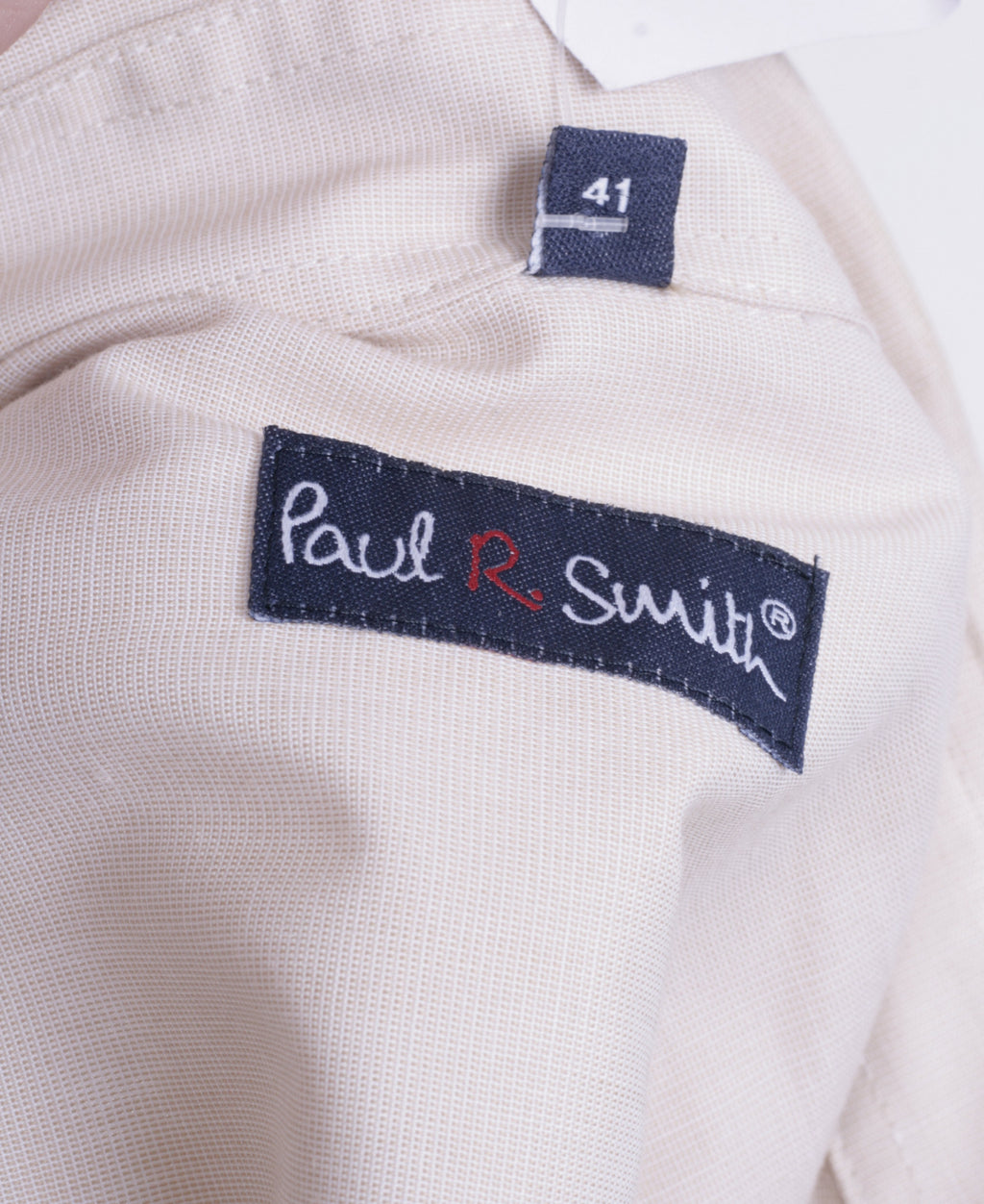 Paul R. Smith Mens 41 M Casual Shirt Beige Long Sleeve Cotton - RetrospectClothes