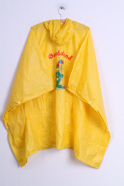 Bardaland Manteau de pluie taille unique pour femme Jaune PVC Pancho Veste à capuche