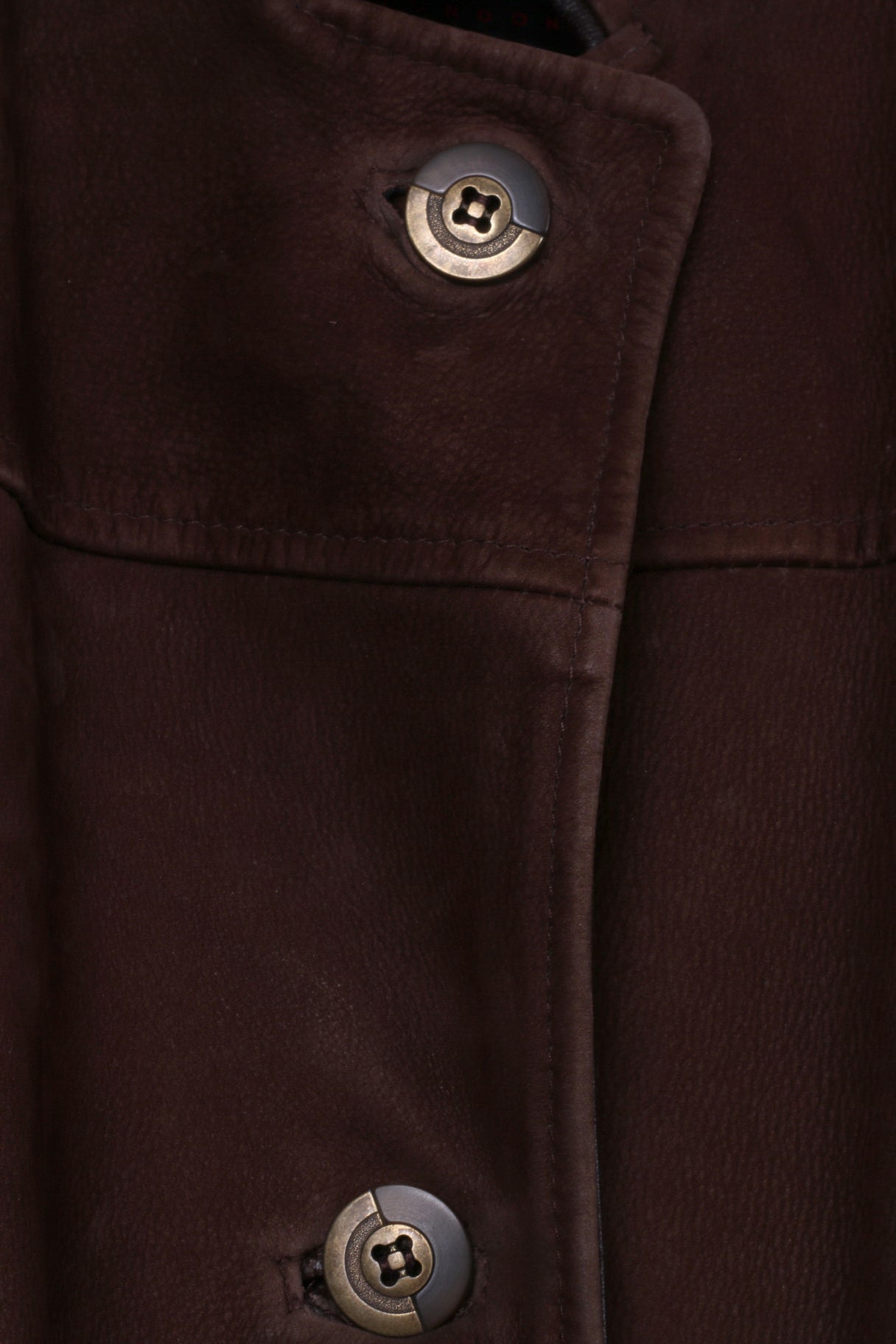 REWARD London Womens L Jacket Brown Leather Single Breasted Shoulder Pads