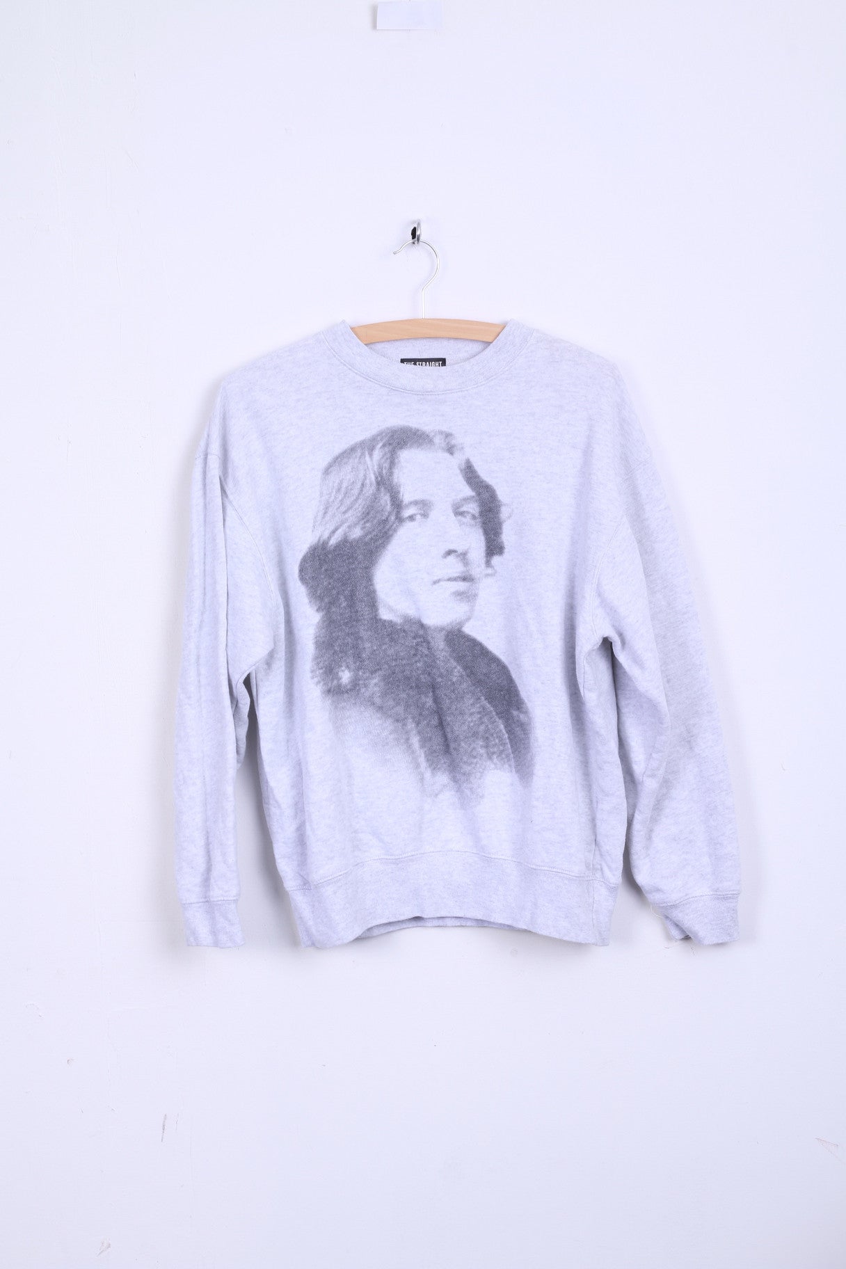 The Straight and Narrow Mens S Sweatshirt Grey Face Top Cotton Crew Neck