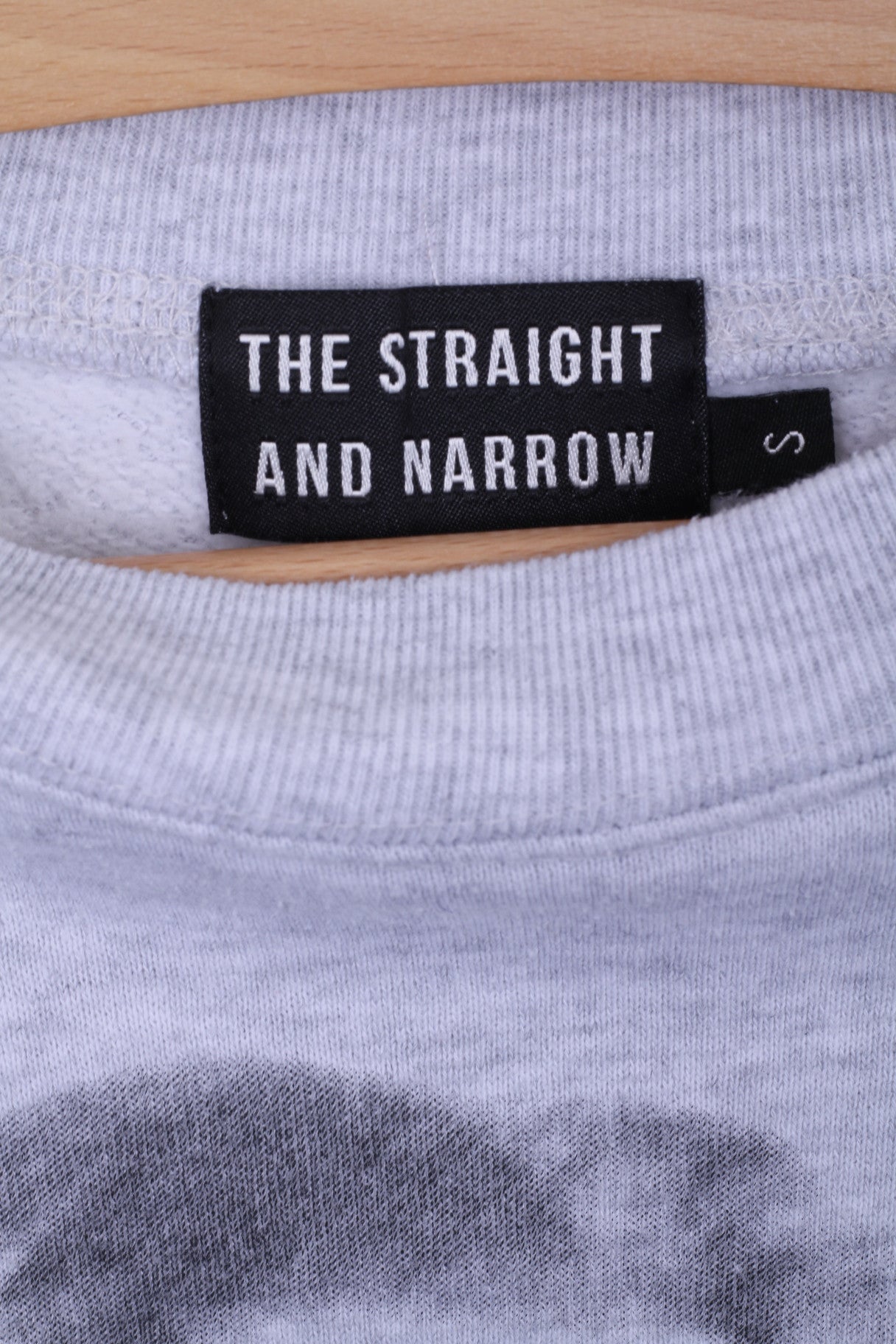 The Straight and Narrow Mens S Sweatshirt Grey Face Top Cotton Crew Neck