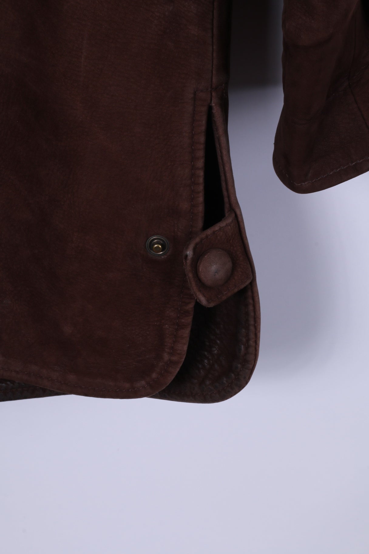 REWARD London Womens L Jacket Brown Leather Single Breasted Shoulder Pads