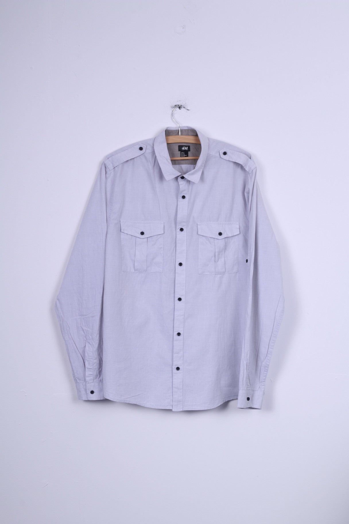H&amp;M Chemise décontractée XL à manches longues en coton pour homme Col standard