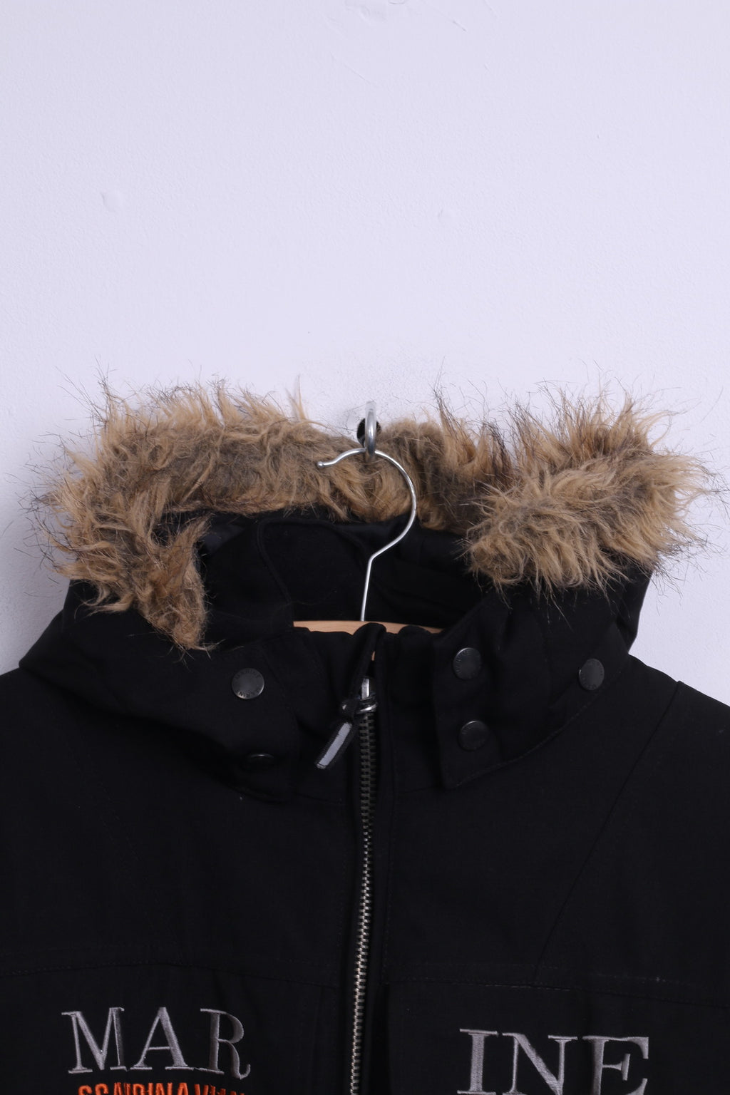 Marine Boys 170 14-16 Age Parka Jacket Black Padded Hooded Aquatex Scandinavian