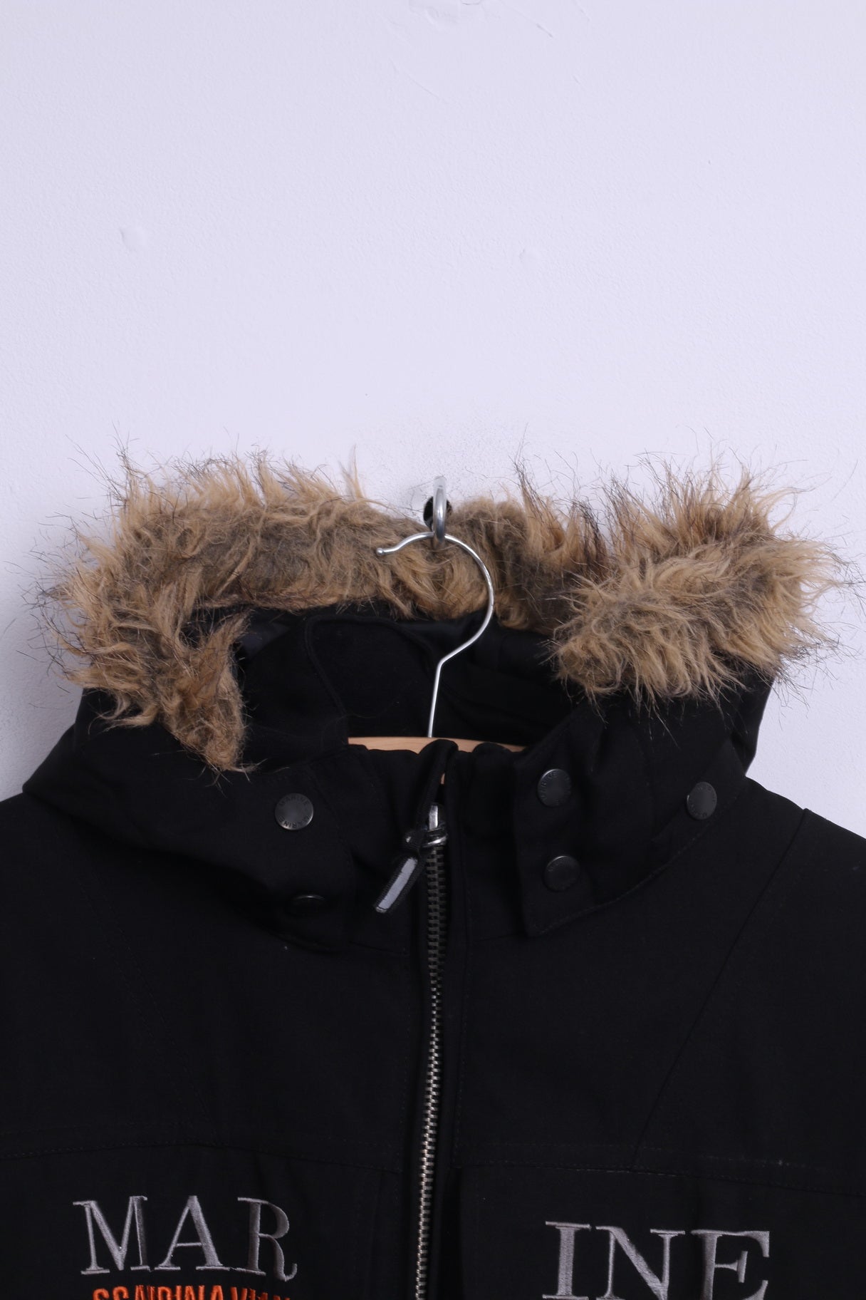 Marine Boys 170 14-16 Age Parka Jacket Black Padded Hooded Aquatex Scandinavian