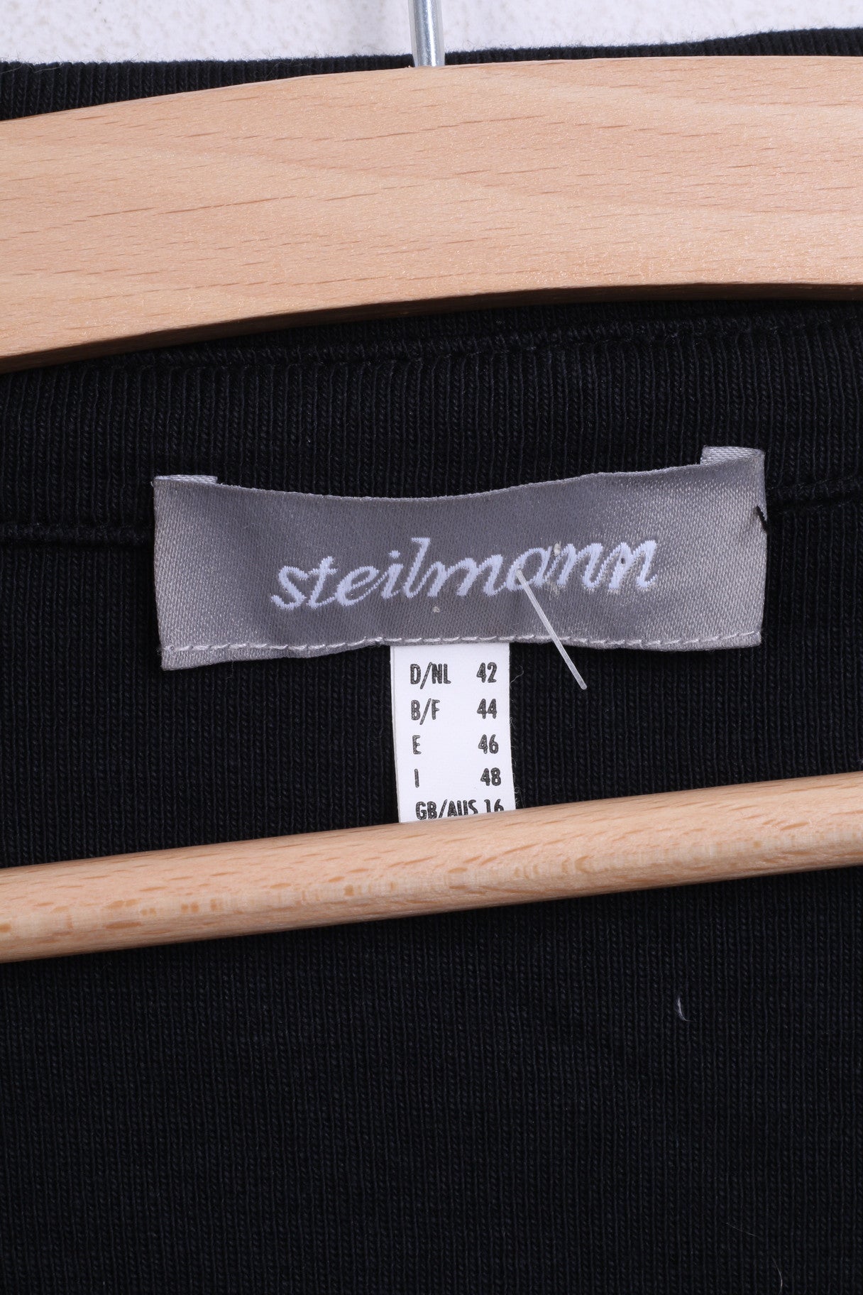 Steilmann Womens 16 XL Blouse Black Single Breasted - RetrospectClothes