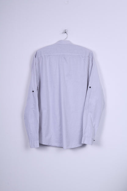 H&M Mens XL Casual Shirt Long Sleeve Cotton Standard Collar