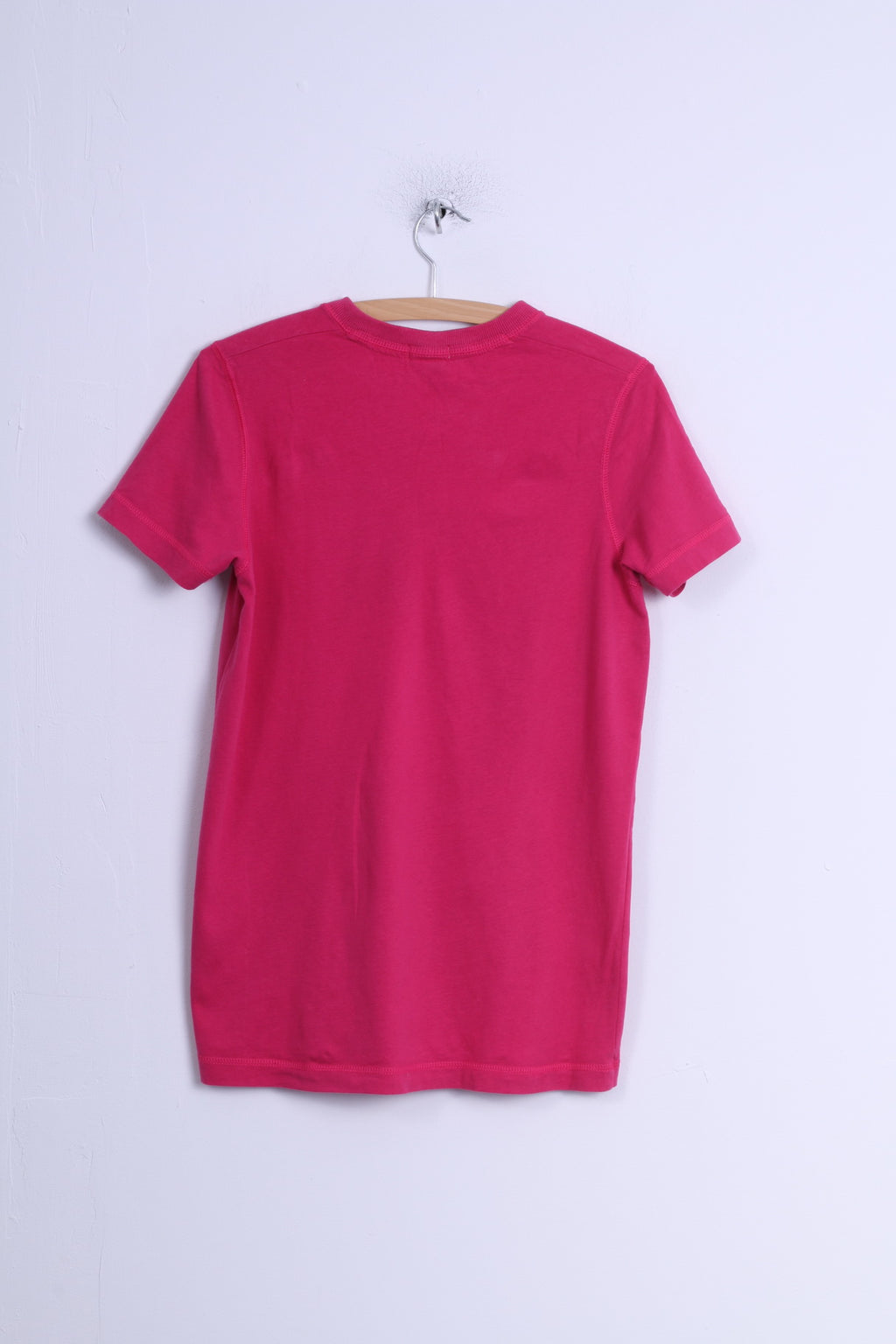 Hollister California Womens S Shirt Pink Cotton Stretch V Neck Long Fit Top