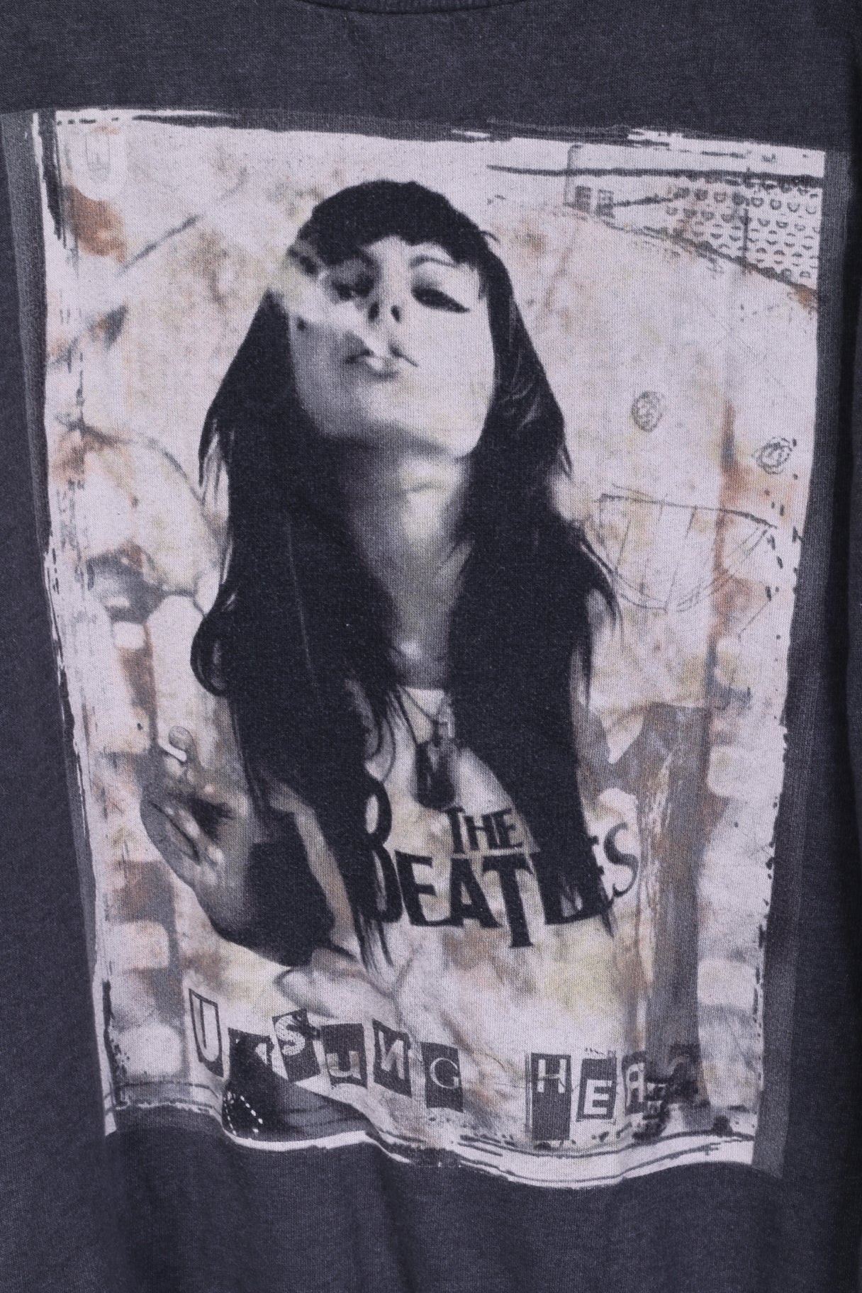 Felpa Unsung Hero da uomo XXL (L) girocollo con grafica in cotone grigio