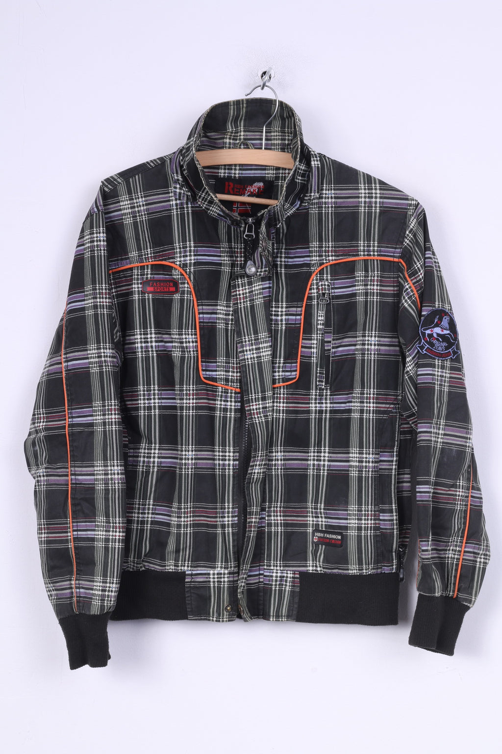 Hbh Fashion Remake Boys 146 Veste Otdoor Check Vert Fermeture Éclair Complète Coton Croix Suisse 