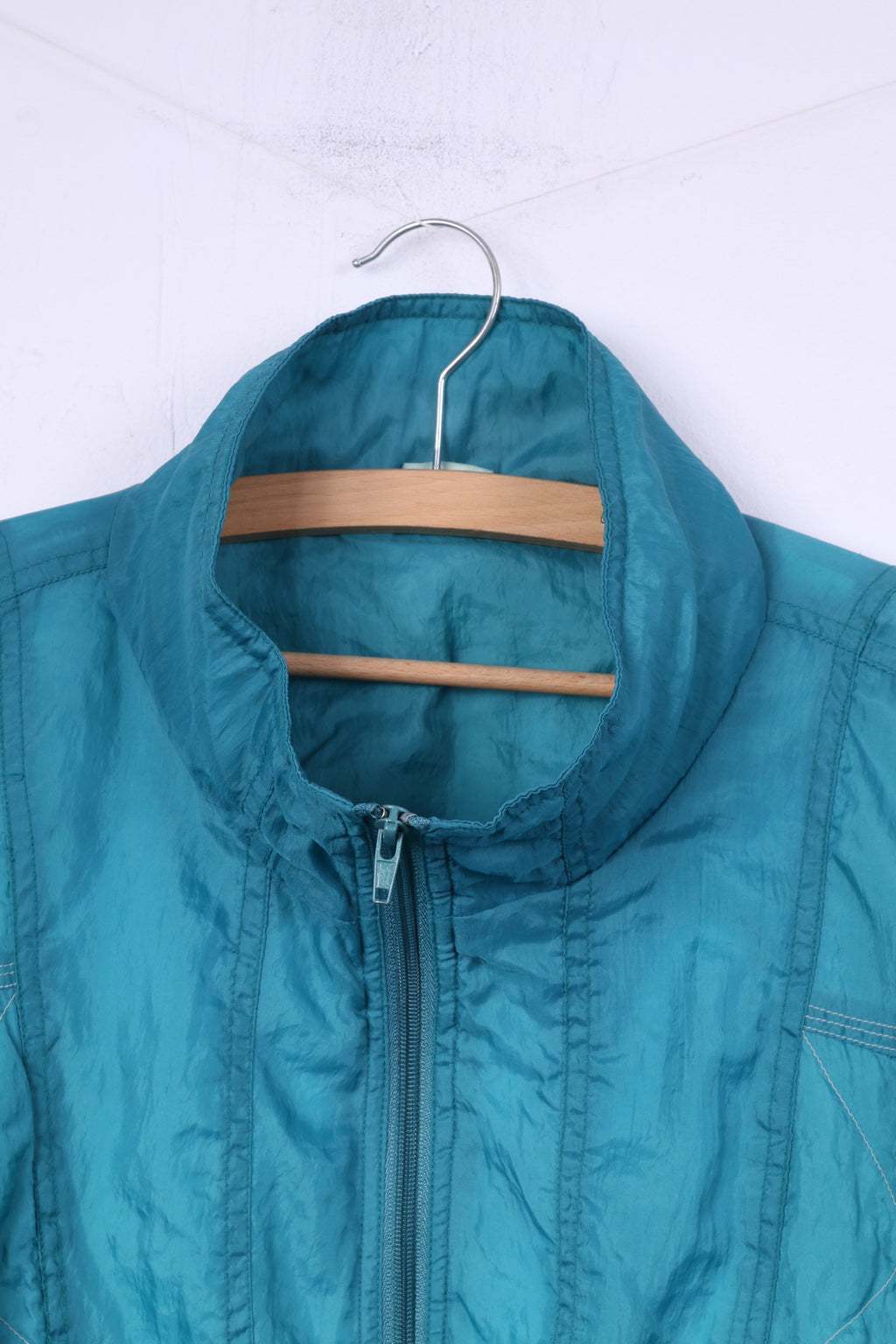 Vintage Mens 2XL Bomber Jacket Full Zipper Sea Green Sportswear Light Active Top