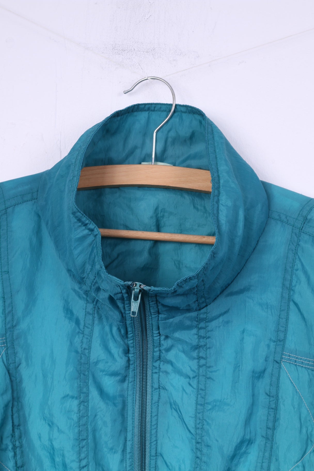 Vintage Mens 2XL Bomber Jacket Full Zipper Sea Green Sportswear Light Active Top