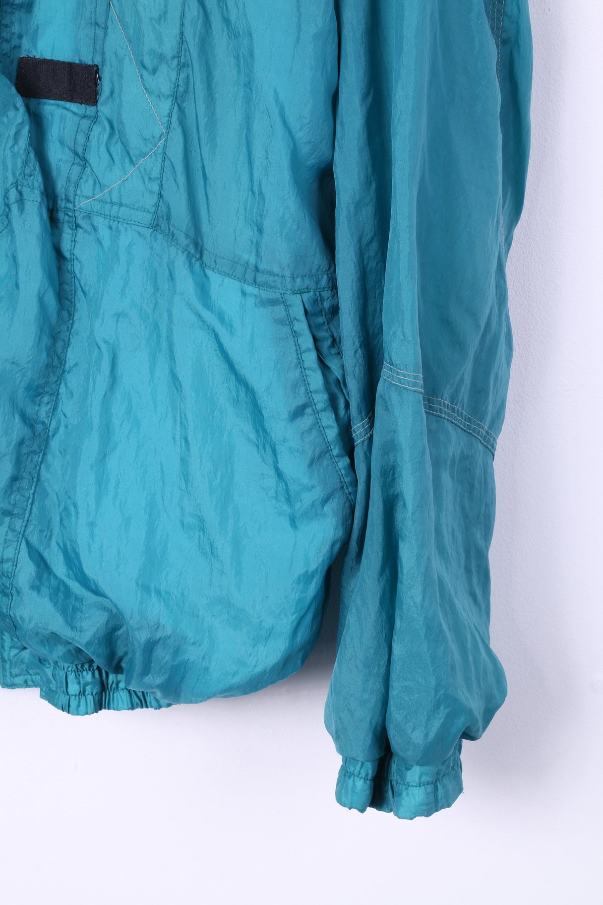 Vintage Mens 2XL Bomber Jacket Full Zipper Sea Green Sportswear Light Active Top