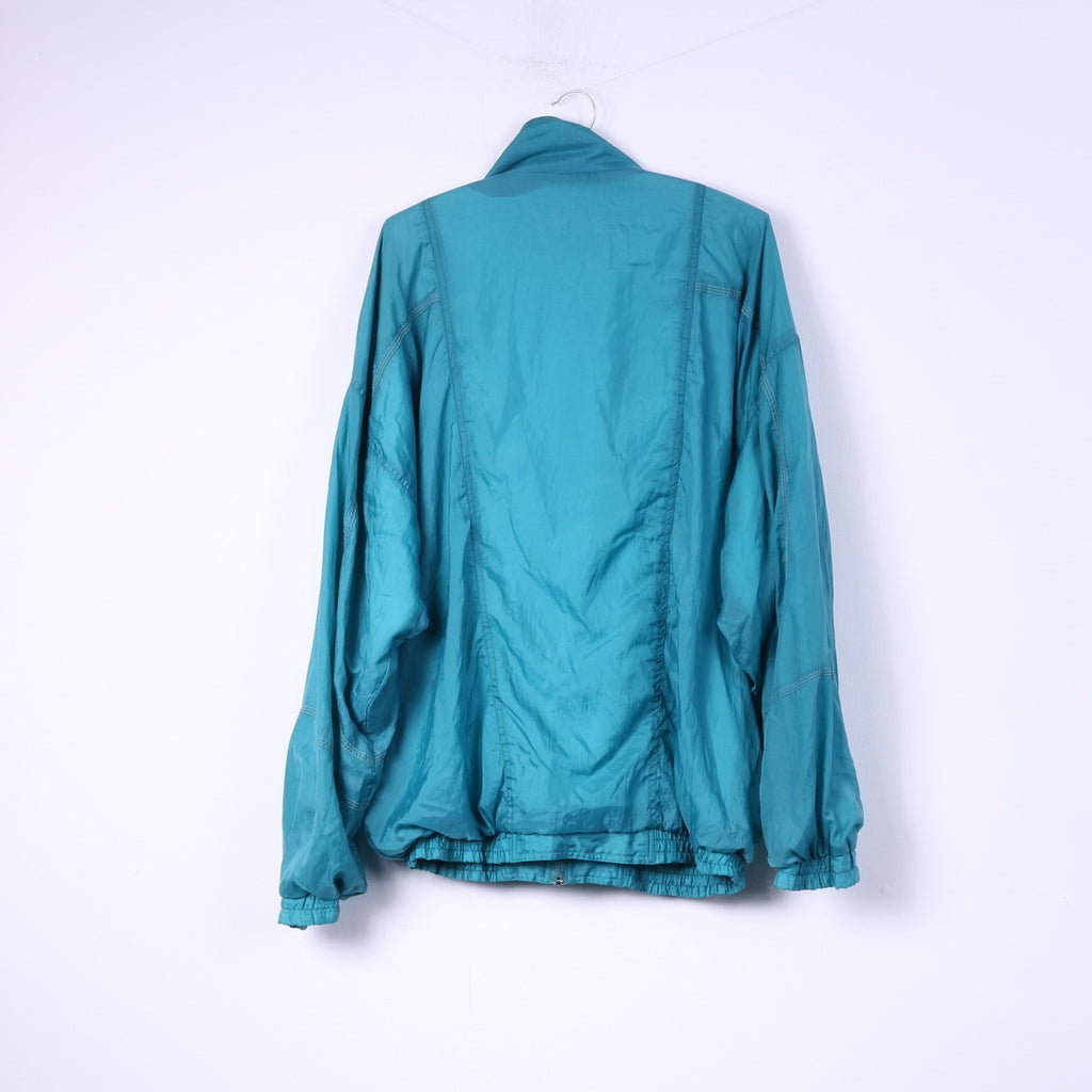 Vintage Mens 2XL Bomber Jacket Full Zipper Sea Green Sportswear Light Active Top