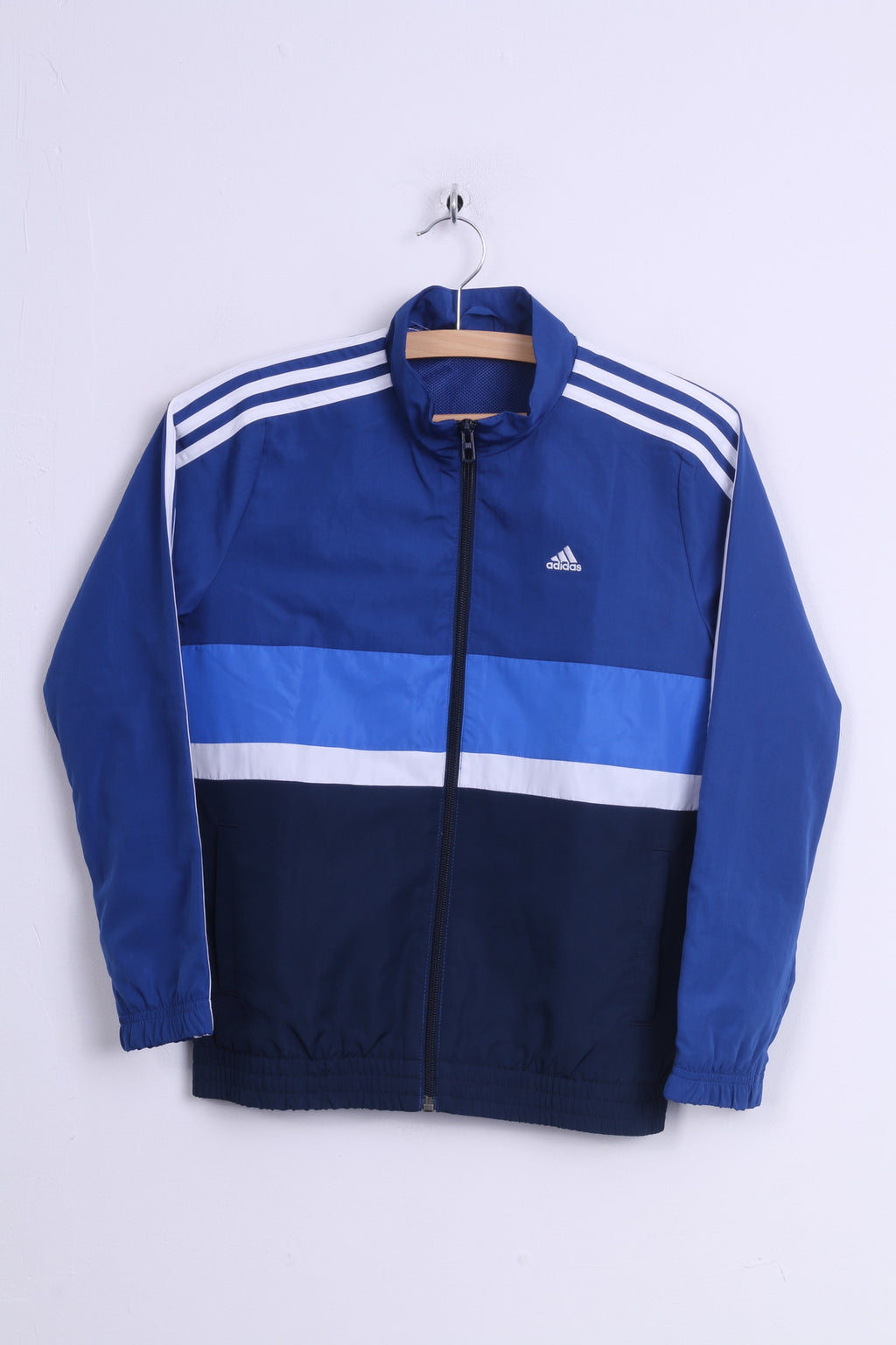 Adidas Veste de survêtement légère pour garçon 10-12 ans Bleu Zip Up