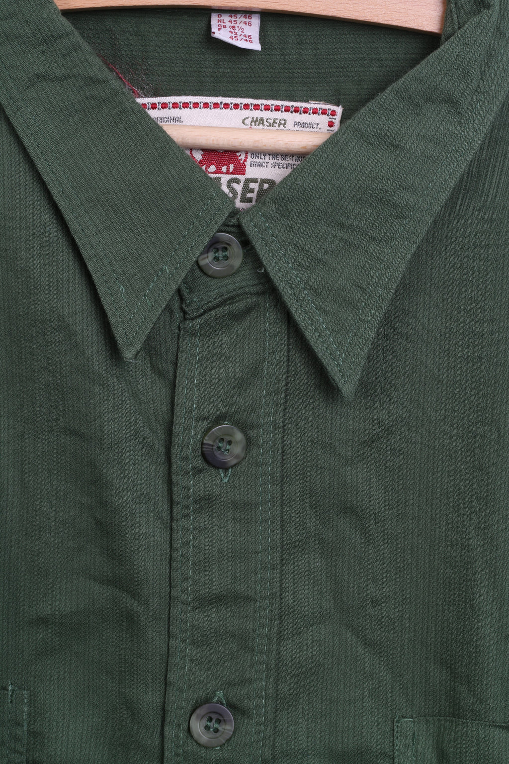 CHASER Mens 16.5 2XL Casual Shirt Bottle Green Cotton Standard Collar - RetrospectClothes