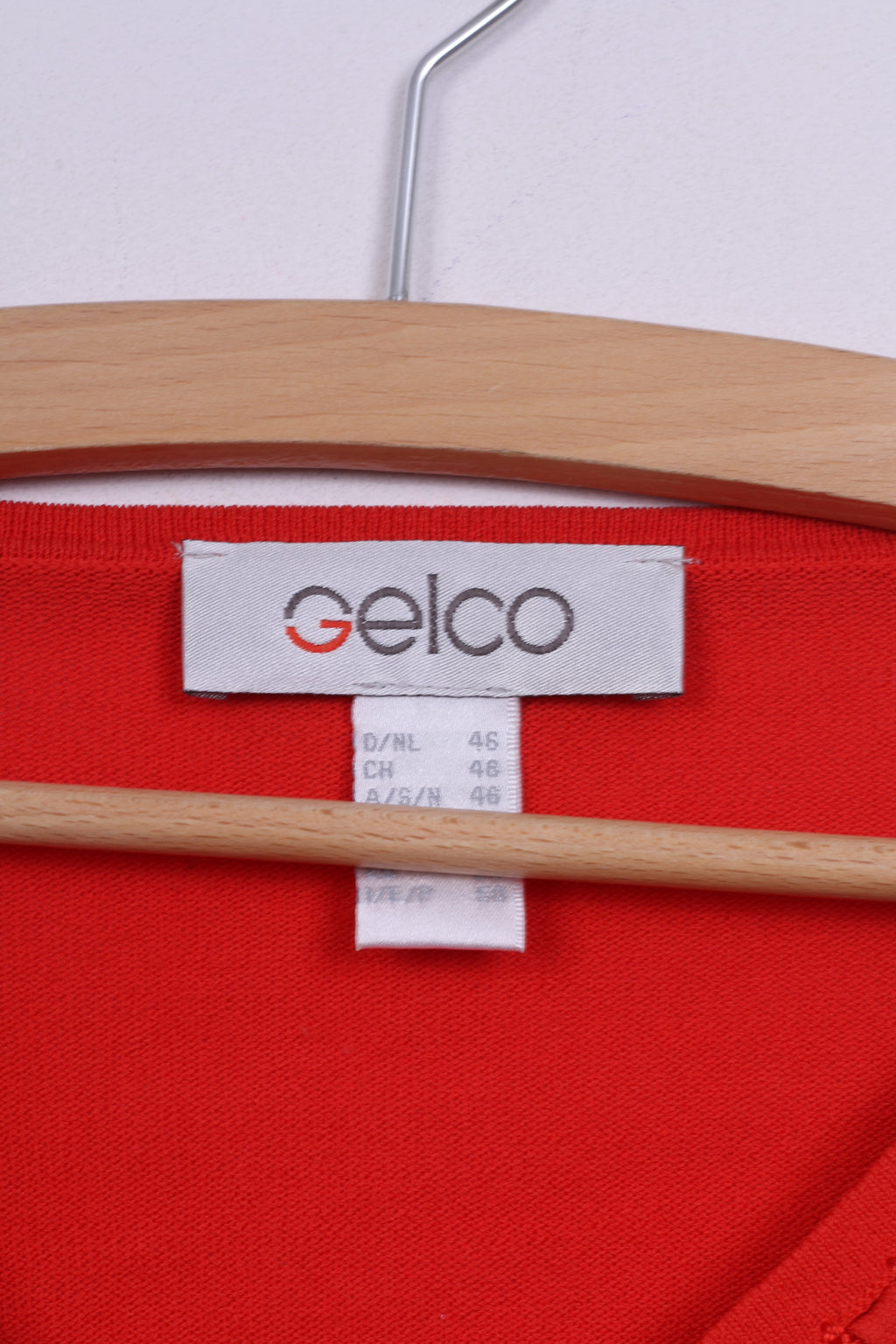 Gelco Donna 20 2XL Camicetta Maglione Arancione Scollo a V Manica 7/8 Top Vintage 