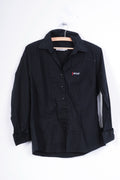 Ecco Womens L Casual Shirt Black Cotton Buttons Down Top - RetrospectClothes
