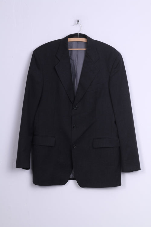 Cerruti 1881 Men 98 Blazer Charcoal Wool Single Breasted Jacket Drake Store