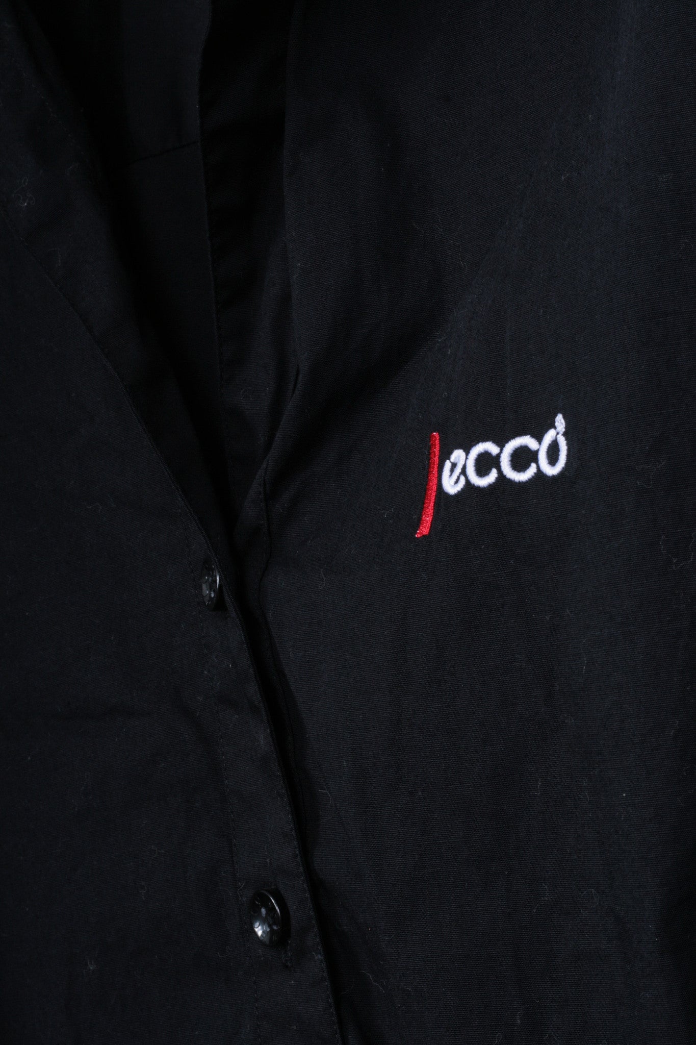 Ecco Womens L Casual Shirt Black Cotton Buttons Down Top - RetrospectClothes