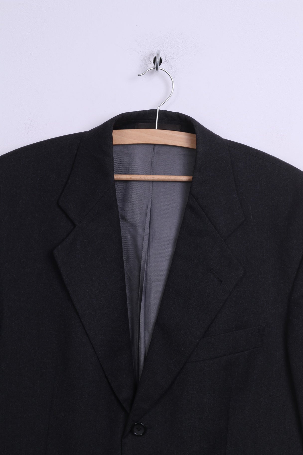 Cerruti 1881 Mens 98 M Blazer Charcoal Wool Single Breasted Jacket