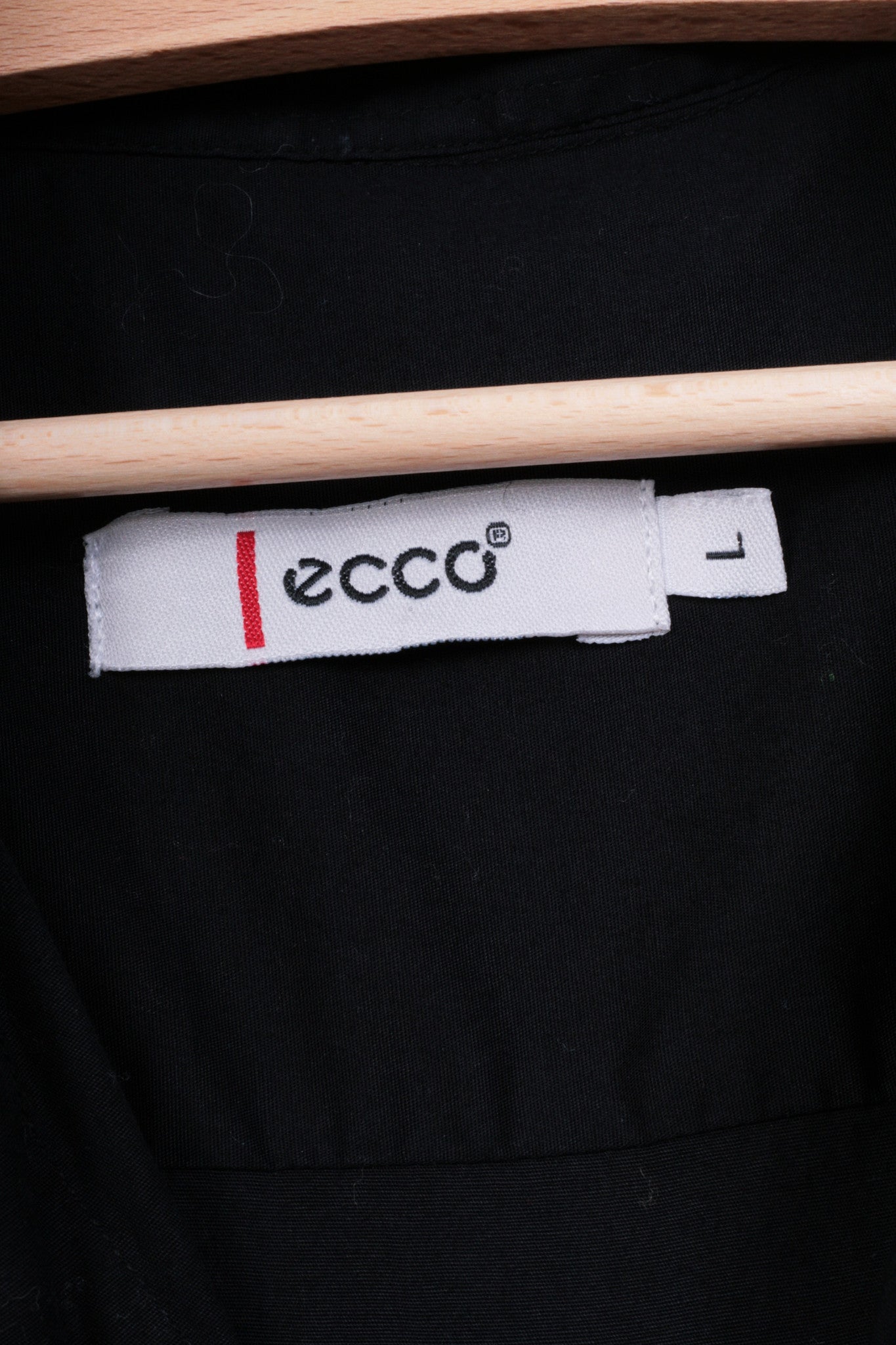 Ecco Womens L Casual Shirt Black Cotton Buttons Down Top - RetrospectClothes