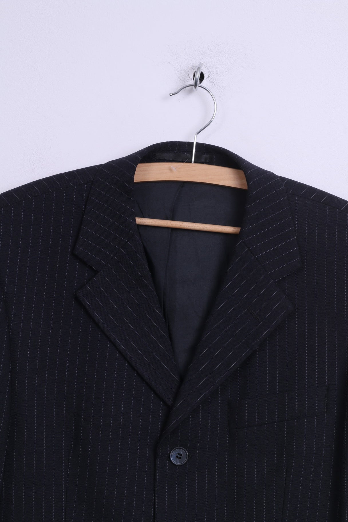 BURTON Hommes 48 38 Blazer Marine Rayé Laine City Survival Veste Simple Boutonnage