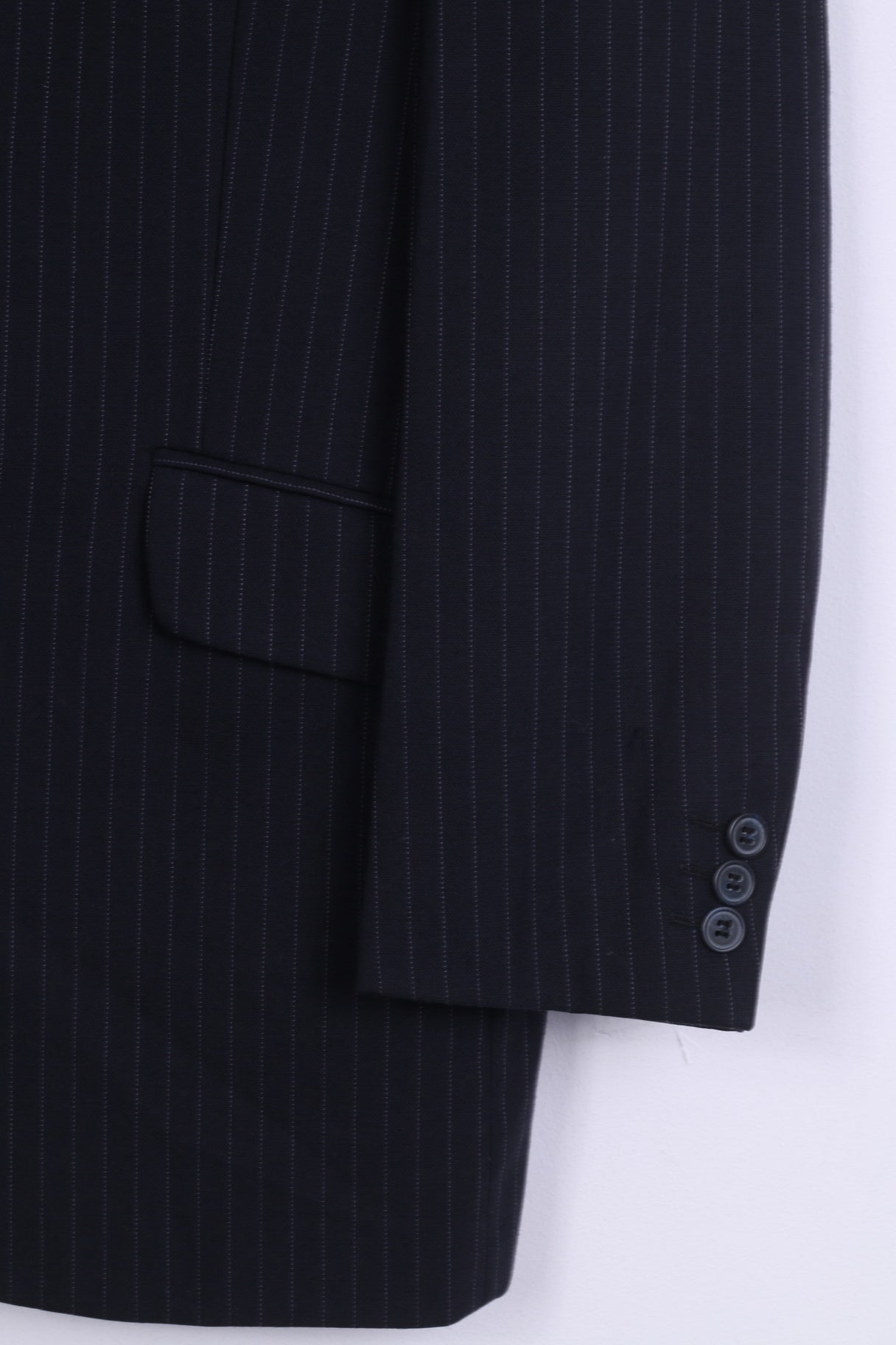 BURTON Hommes 48 38 Blazer Marine Rayé Laine City Survival Veste Simple Boutonnage