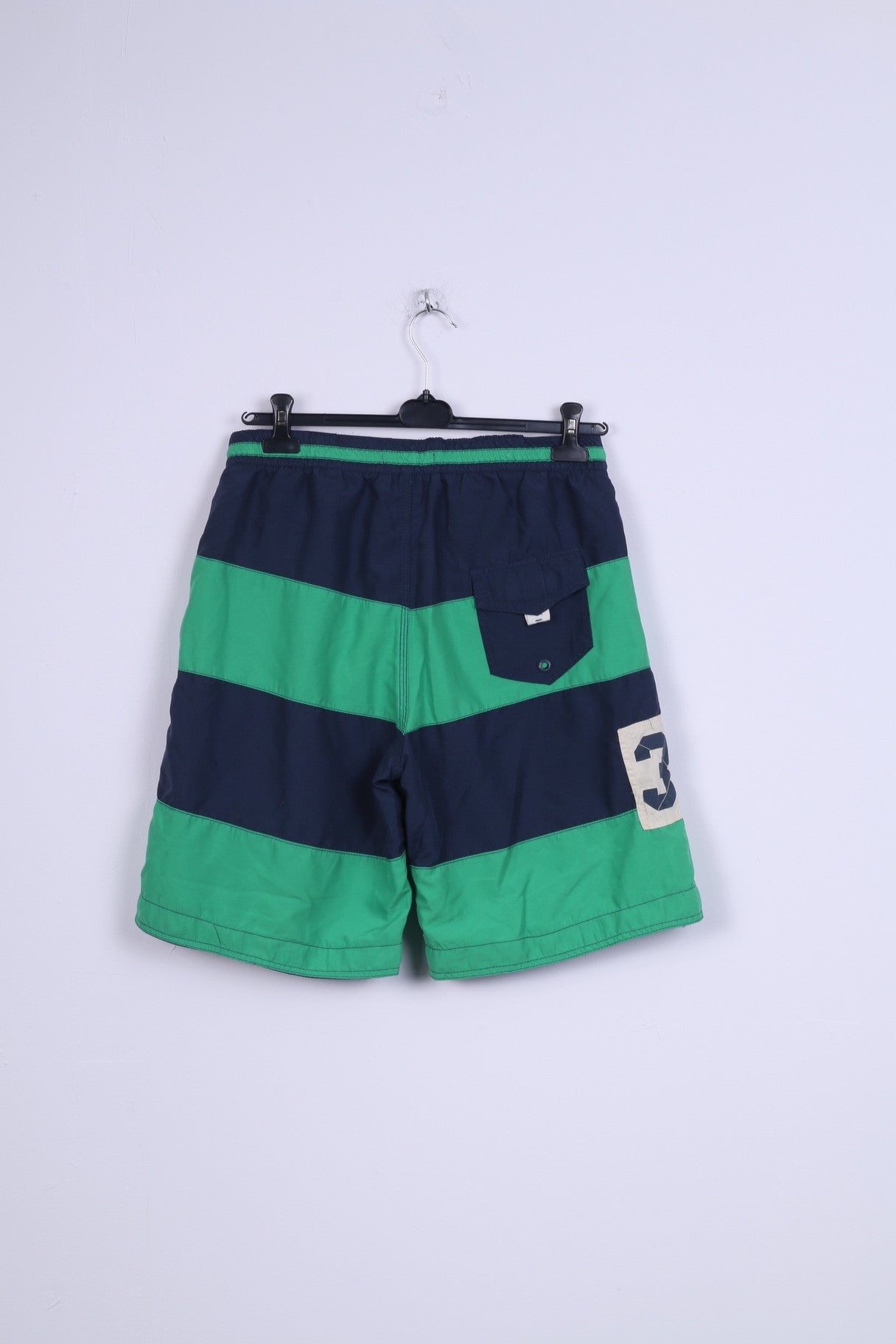 KANGOL Mens L Swimming  Shorts Sport Red Sport Green Striped Swimpants