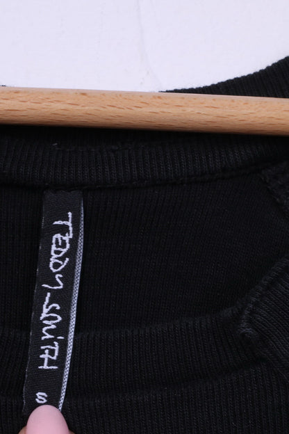 Teddy Smith Mens S T-Shirt Black Zip Detailed Top Cotton Black