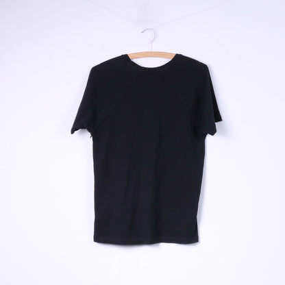 T-shirt da uomo Teddy Smith S nera con zip dettagliata in cotone nero