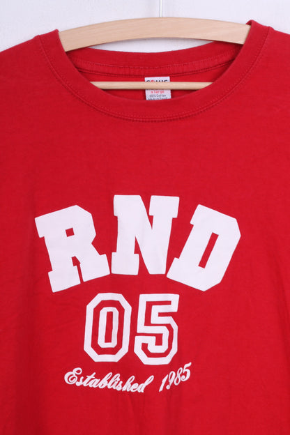T-shirt XL da uomo Comic Relief in cotone rosso girocollo RND 05