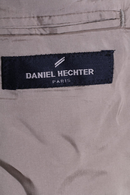 Daniel Hechter Veste 54 XL pour homme en coton rayé marron brillant à simple boutonnage
