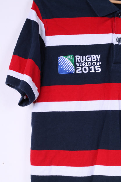 Coppa del mondo di rugby 2015 Inghilterra Rugby da uomo M (S) Polo a righe in cotone