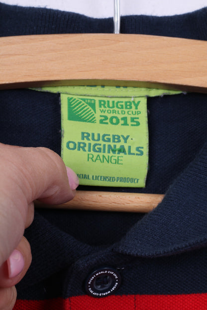 Coppa del mondo di rugby 2015 Inghilterra Rugby da uomo M (S) Polo a righe in cotone