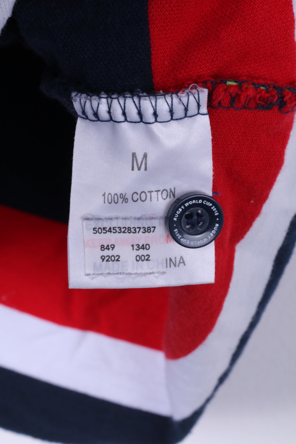 Coupe du Monde de Rugby 2015 Angleterre Rugby Hommes M (S) Polo Rayé Haut en Coton