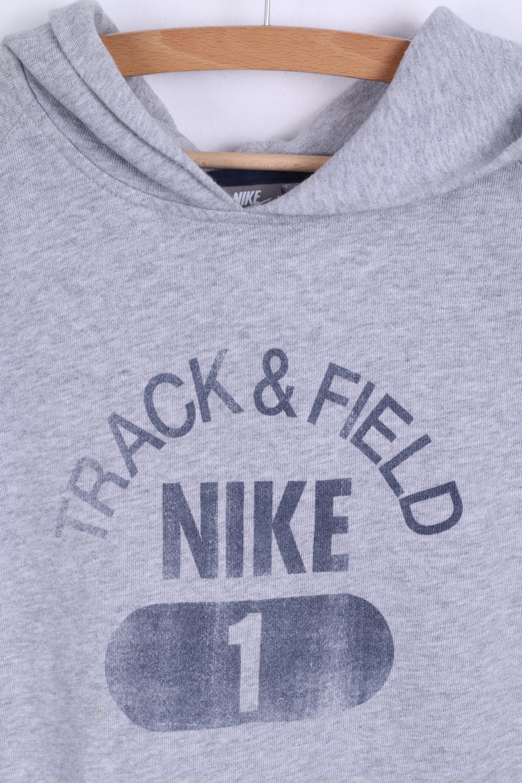 Felpa Nike Ragazzi L 152 12-13 anni Felpa in cotone grigio con tasca a marsupio con cappuccio