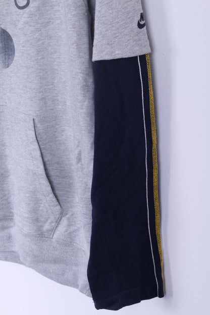 Nike Boys L 152 12-13 age Sweatshirt Grey Cotton Hooded Kangaroo Pocket