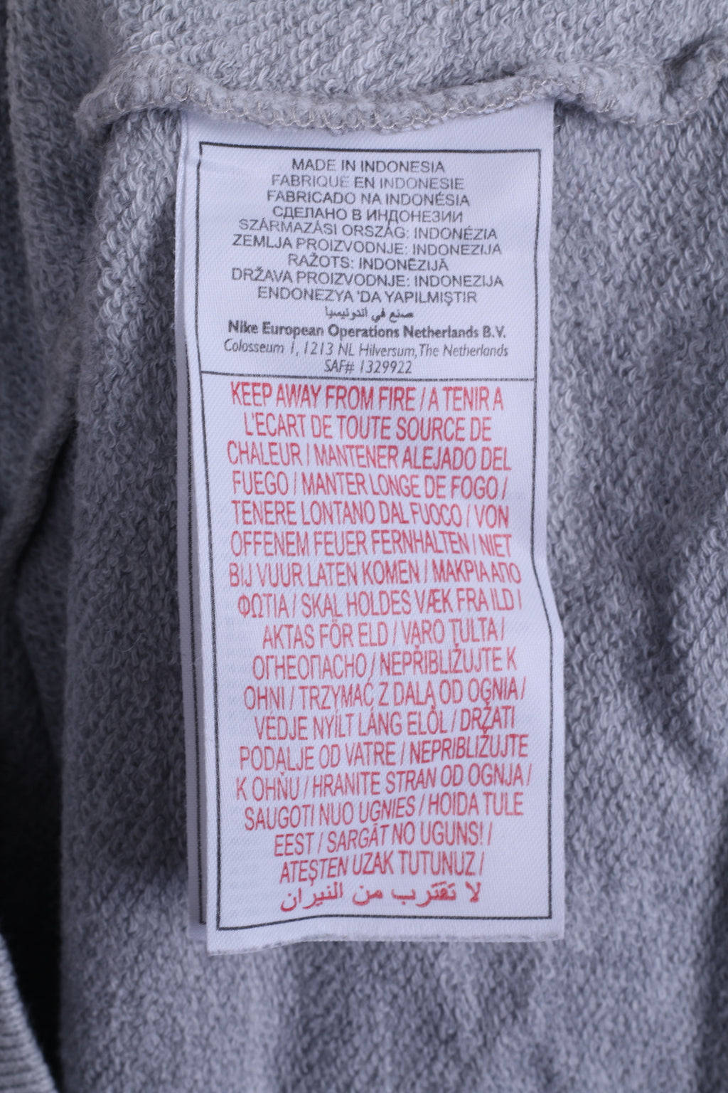 Felpa Nike Ragazzi L 152 12-13 anni Felpa in cotone grigio con tasca a marsupio con cappuccio