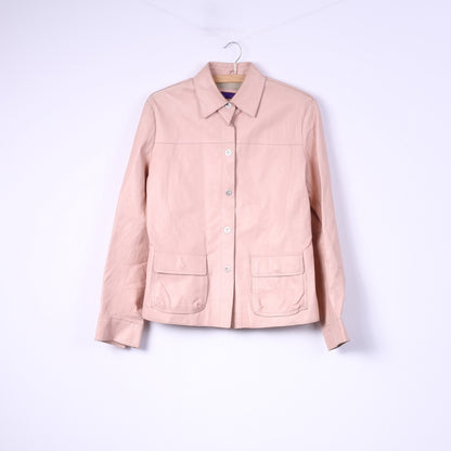 Rino &amp; Pelle Femme 44 M Veste En Cuir Rose Snaps Design En Italie 